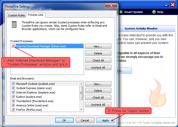 PC Tools ThreatFire settings 4